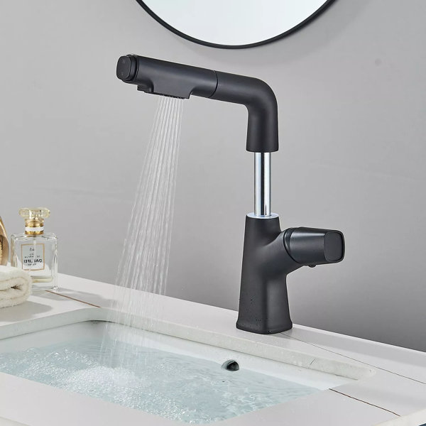 AlenArtWater Bathroom Sink Faucet 1 Hole Single Handle Pull Out Vantity